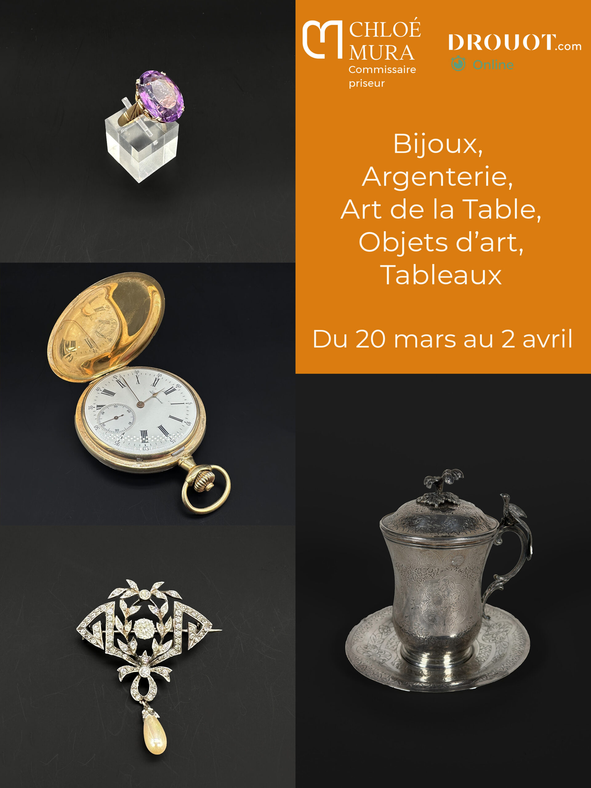 Visuel vente 2 avril 2 vente aux enchères bijoux argenterie montres 2 avril 2026